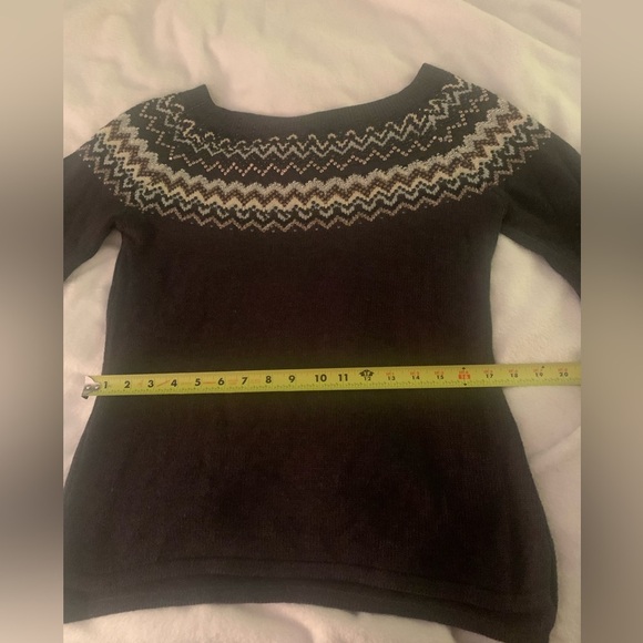 Venus fair isle grey sweater with embellishments and lace up sleeves M - Picture 10 of 14